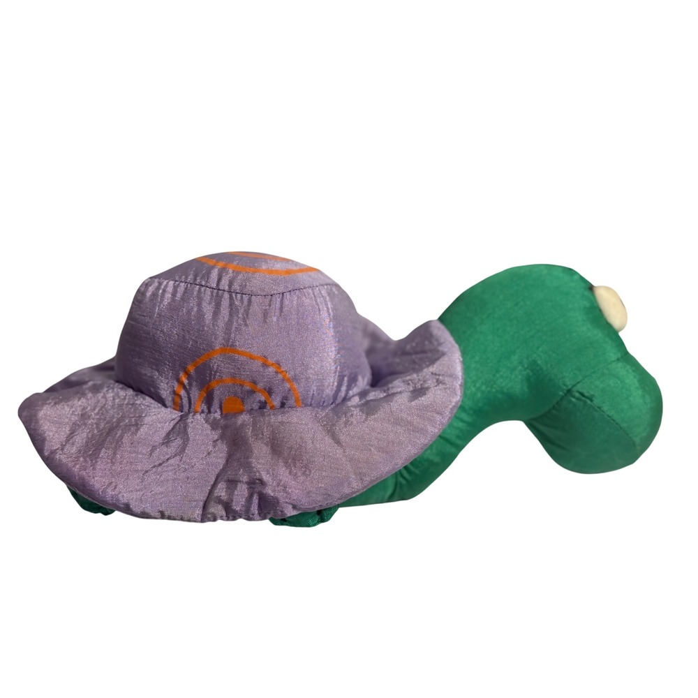 VTG Aqua Leisure Turtle Plush Green Purple Shell Hat Animal Stuffed Toy 90s Rare